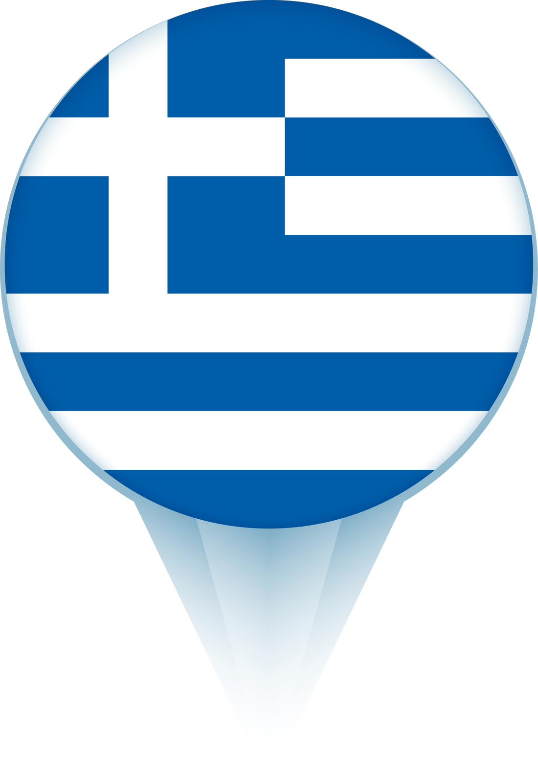 Map pointer with flag of Greece.