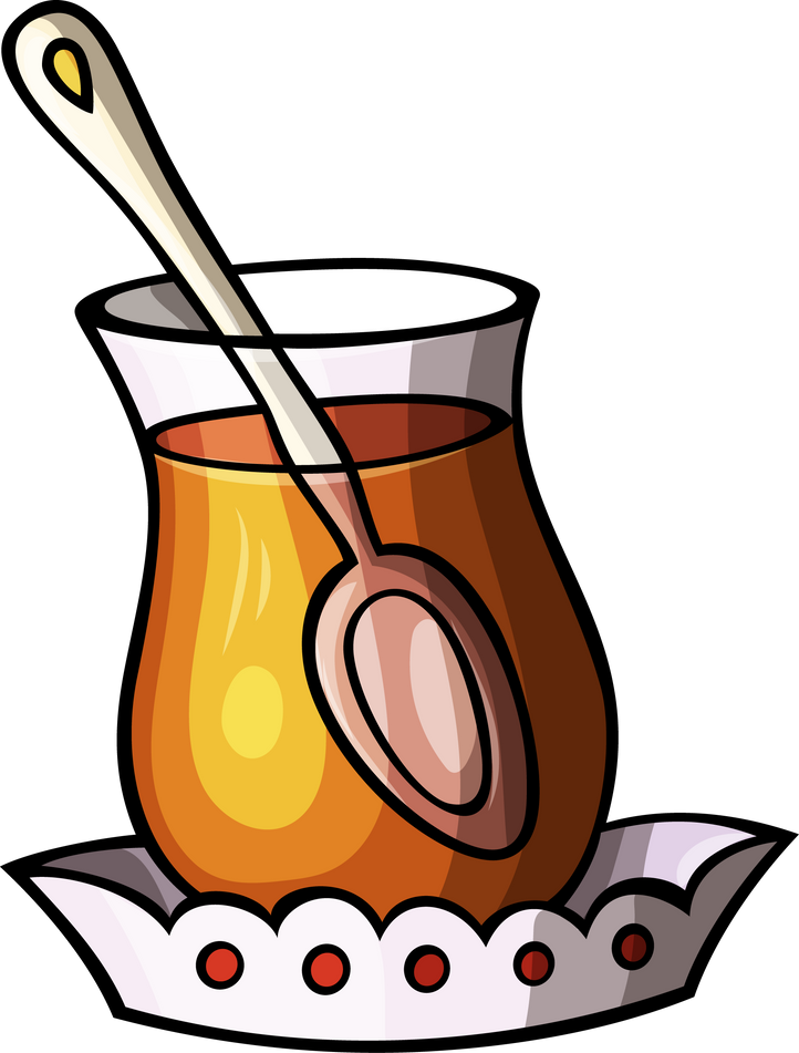 Turkish tea cartoon funny illustration